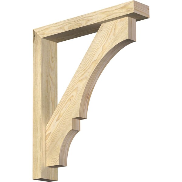 Ekena Millwork Balboa Block Rough Sawn Bracket w/ Offset Brace, Douglas Fir, 4"W x 22"D x 26"H BKT0402X22X26BOA05RDF - main